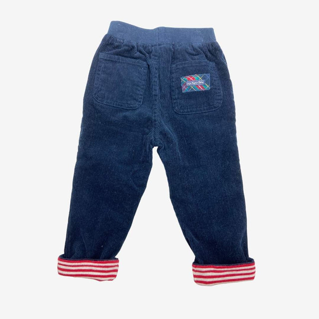 Navy cord pullons with red stripe lining