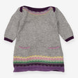 Dress knit grey purple edging pockets