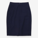 Navy Wool Blend Skirt Suit Blazer Pencil Skirt