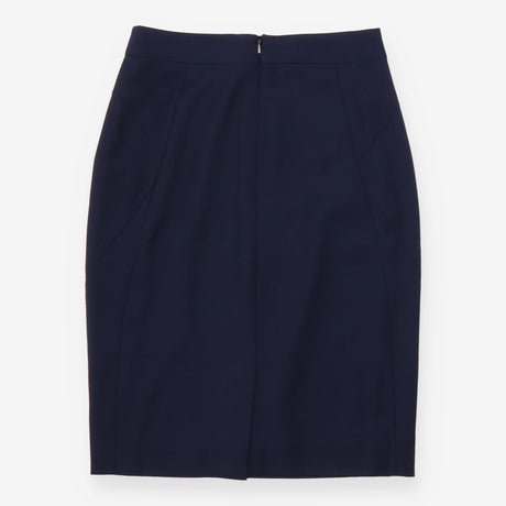 Navy Wool Blend Skirt Suit Blazer Pencil Skirt