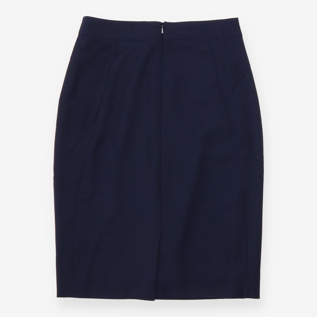 Navy Wool Blend Skirt Suit Blazer Pencil Skirt