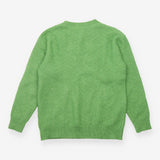 Apple Green Textured Crew Neck Jumper