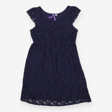 Sleeveless Navy Lace Maternity Tea Dress