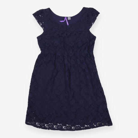 Sleeveless Navy Lace Maternity Tea Dress