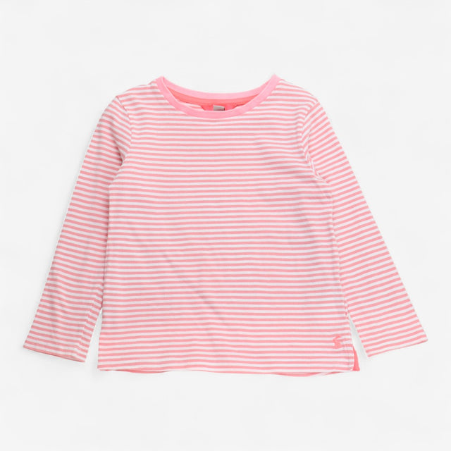 T-shirt long sleeve pink stripe with neon binding