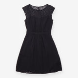 Dress Black Chevron Lace Sleeveless Midi
