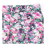 Navy Floral Print Slim Leg Trousers