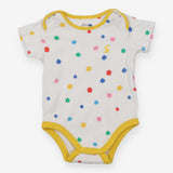 Bodysuit White Multi Coloured Dots