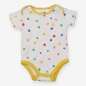 Bodysuit White Multi Coloured Dots