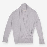 Cardigan Grey Marl Wrap Front Long Sleeve Knit