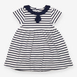 Dress navy stripe sailor collar 