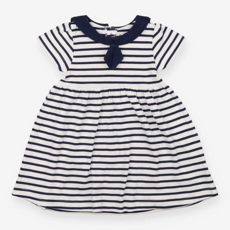 Dress navy stripe sailor collar 