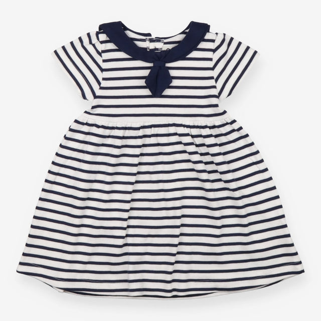 Dress navy stripe sailor collar 