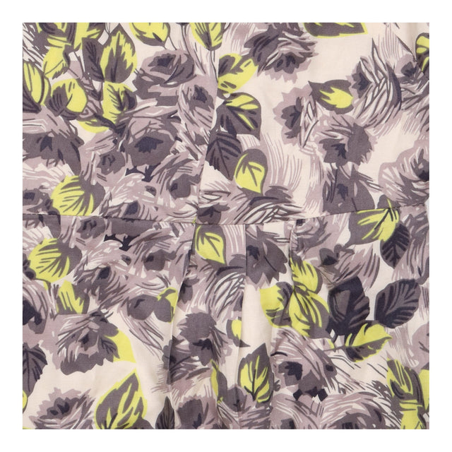 Sleeveless Dress Grey Yellow Floral Silk Blend