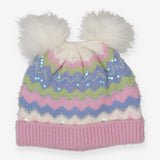 Bobble Hat Pink Fairaisle Sequin