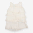 Dress sleeveless white ruffle