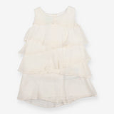 Dress sleeveless white ruffle