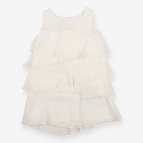 Dress sleeveless white ruffle