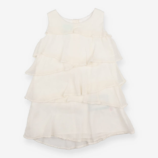 Dress sleeveless white ruffle