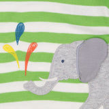 Green stripe elephant splash t-shirt