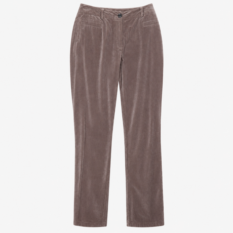Fine Cord Trousers Straight Leg Smart Casual Grey