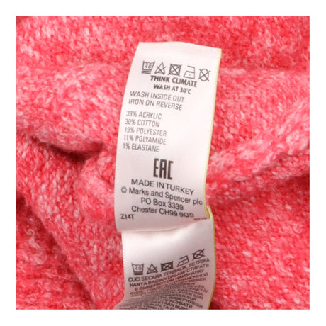 Cardigan V Neck Button Front Marl Pink