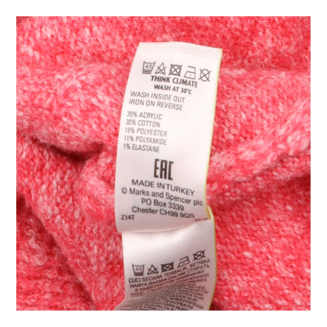 Cardigan V Neck Button Front Marl Pink