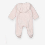 Pramsuit Fleece Pink Stripe Lined