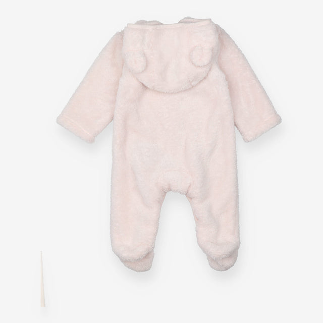 Pramsuit Fleece Pink Stripe Lined