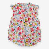 Anastasia Floral Frill Sleeve Button Top