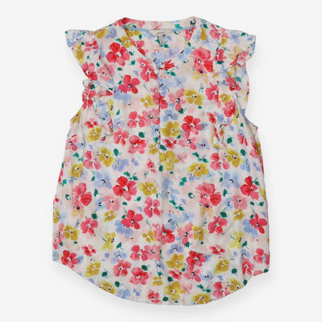 Anastasia Floral Frill Sleeve Button Top
