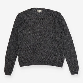 Knit Sweater Charcoal Grey and Silver open weave