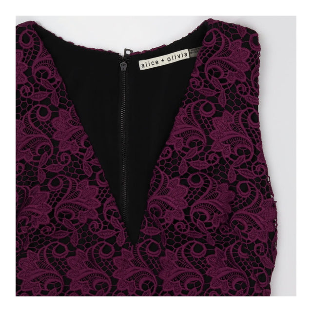 Purple Overlay Midi Dress