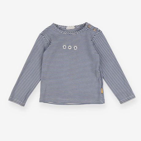 Tee LS blue stripe 3 daisy's