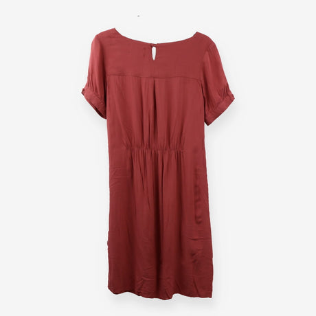 Liddie Terracotta Short Sleeve Midi Dress Ruched W