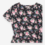Cath Kidston Black Floral Tea Dress Short Sleeve