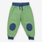 Joggers green navy knee patch