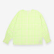Top Green Gingham Seersucker Frill Sleeve