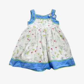 Blue and Neon Trim Summer Dress