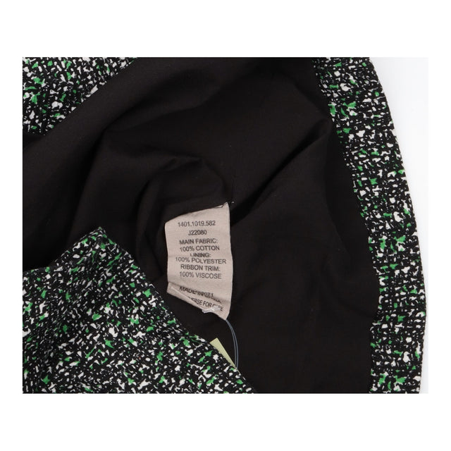 Black Green White Textured Jacquard Short Sleeve F