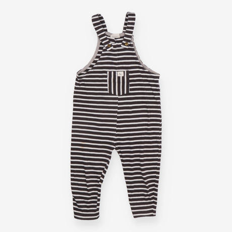 Black Striped Jersey Dungaree Striped Pocket