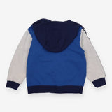Blue Colour Block Zip Hoodie 