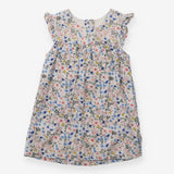 Dress Needle Cord Frill Shoulder Pink and Blue Flo