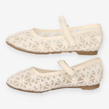 Ballet Shoes Cream Mesh Pattern 