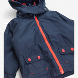 Coat 4 in 1 Raincoat with Red Bus & Star Fleece Li