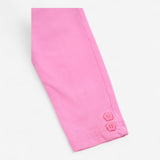 Leggings Pink with Flower Buttons