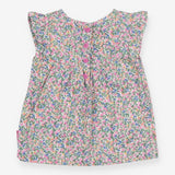 T-Shirt Sleevless Ditsy Print with Pink Flower But