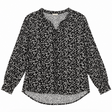 Long sleeve Blouse Black White Star Print