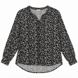 Long sleeve Blouse Black White Star Print
