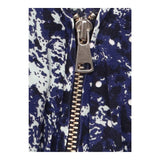 Blue Poppy-Print Zip-Front Shift Dress